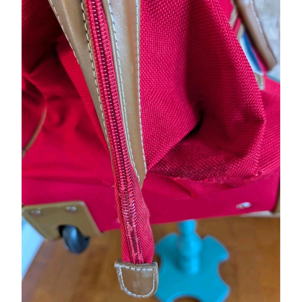 Tommy Hilfiger Red Heritage Prep Vintage Aesthetic Luggage Rolling Duffle Tote image 5